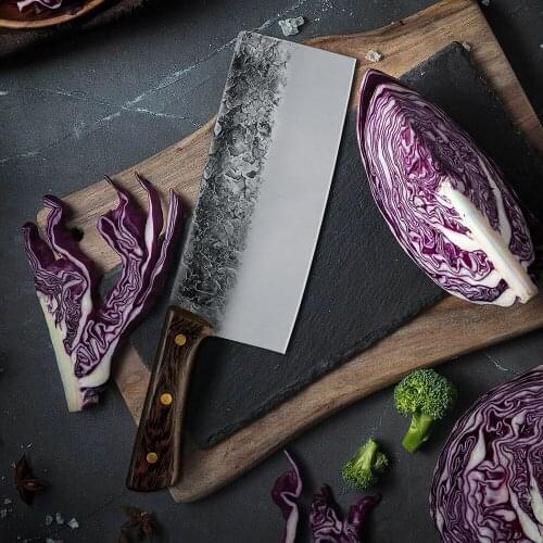 Meat Cleaver 8-Inch Vegetable Cooking Stainless Steel Kitchen Knife Chefs Knife Ergonomic Handle Suitable for Home Kitchens