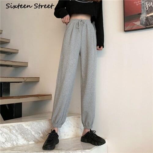 Autumn Sweatpants Women Trousers Baggy Drawstring Solid Sport Female Pants High Waist Korean Clothing Y2k Style 2020 Jogging New