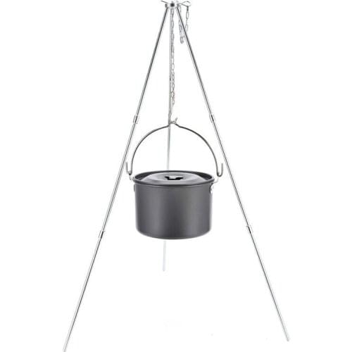 Camping Tripod for Fire Hanging Pot Outdoor Campfire Cookware Picnic Cooking Pot Grill WF1021