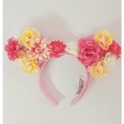 Disney Parks Minnie Mouse Ears Flowers and Garden Pink Floral Headband