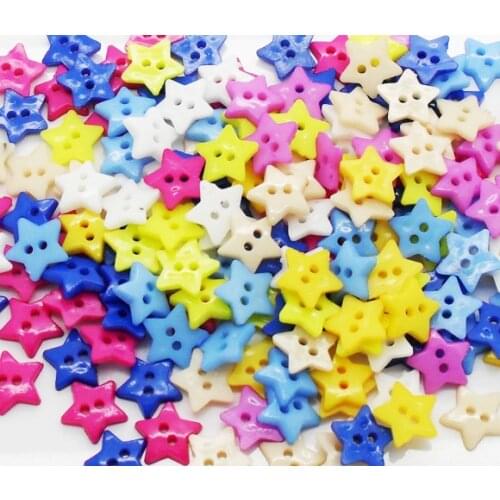 200Pc Mixed Star Acrylic Sewing Buttons For Cloth Flatback Cabochon Scrapbooking Crafts Knopf Bouton Decor Diy Accessories
