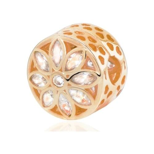 SALE! 925 Sterling Silver Beads Fit Original Pandora Bracelets Petals Cutout Charam Women DIY Fashion Jewelry Gift