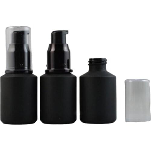 Luxury Black Cosmetic Packaging Container Exquisite Emulsion Pump Bottle Frosted Empty Spray Dispenser Travel 30ml 20pcs/lot
