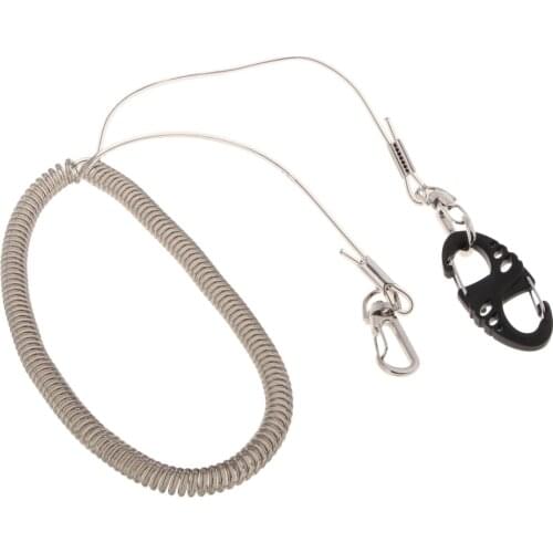 Lovoski 2.5m Steel Wire Fishing Coiled Lanyard Net Release Fly Fishing