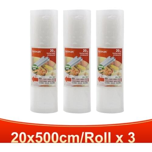 TINTON LIFE Vacuum Bags for Vacuum Sealer Machine 3 Rolls 20*500cm