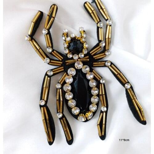 Animal leaf sewing rhinestone beaded Patches for clothing DIY sew on sequin patch Embroidery parches bordados para ropa