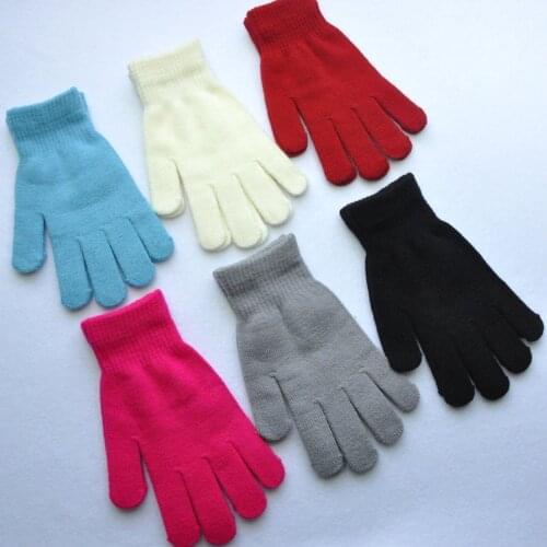 Adults keep warm in winter, cold proof, woolen gloves, outdoor skiing, pure color knitted gloves