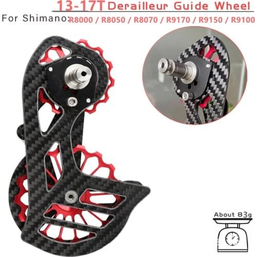 Road Bicycle 13-17T Bike Carbon Fiber Ceramic Rear Derailleur Pulley for Shimano 8000/8050/8070/9170/9150 Cycling Accessories