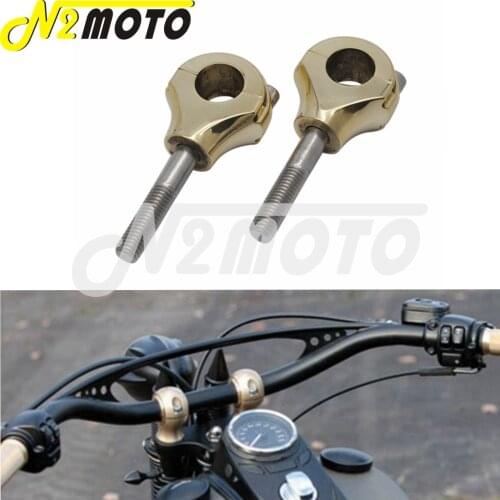 1.5" Solid Brass Old School Handlebar Clamp Bar Heavy Duty 1" 25mm Handlebar Riser For Harley Chopper Bobber Cafe Racer Honda
