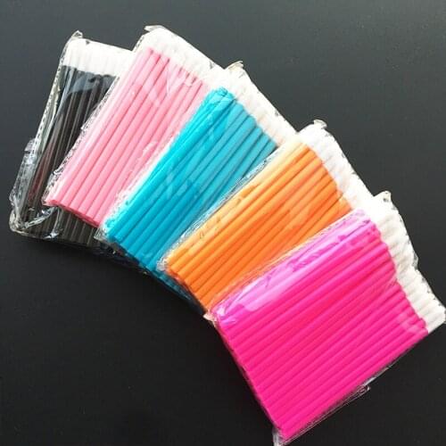 100pcs Disposable Cosmetic Lip Brush Makeup Brushes Lipstick Lip Glossy Wands Pen Cleaner Applicator Eyeshadow Mascara Wand Tool