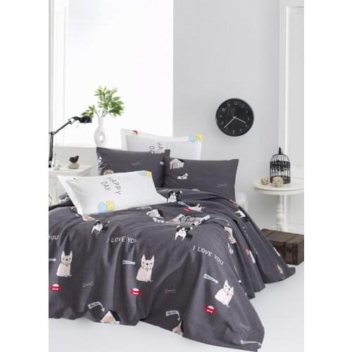 2021 PIQUE Set Turkish Cotton With Pillowcase Bedspread Sets Bed Linen Sheet Modern For Summer King Size Duvet Cover Dogs B&W