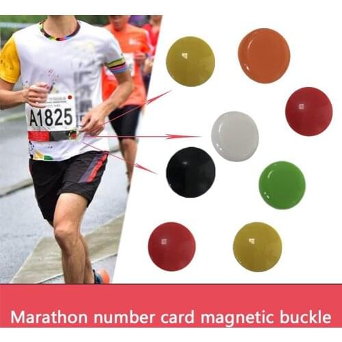 4Pcs Sports Number Belt Colorful Fixed Magnetic Triathlon Portable Fasteners Running Outdoor Clip Cloth Buckle Bag Bib