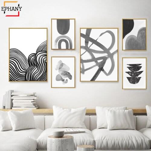 Geometric Abstract Watercolor Print Canvas Wall Art Poster Line Drawing Painting Nordic Decoration Picture Scandinavian Decor