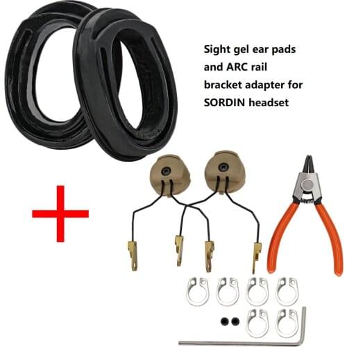 ARC Rail Adapter and Gel Ear Pad for MSA SORDIN Tactical Headset Sordin Supreme PRO X Hearing Protection Noise Reduction Earmuff