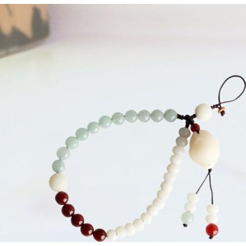 White Jade Bodhi Cellphone Lanyard Creative Cellphone Lanyard Chinese Style Phone Chain
