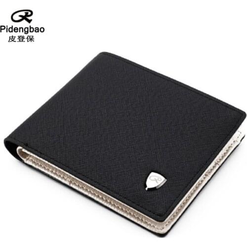 PIDENGBAO Synthetic Leather Wallet Fashion Short Bifold Men Purses Casual Soild Men Wallets With Coin Pocket Purse Male Wallet