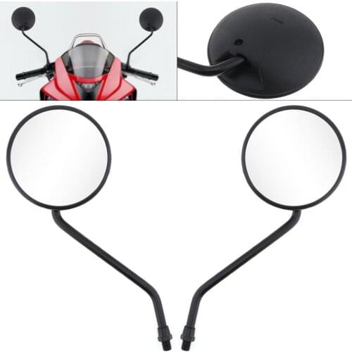 2pcs 10mm Black Modified Plated Universal round Motorcycle Rearview Mirror Round Iron Mirror for Motorcycle