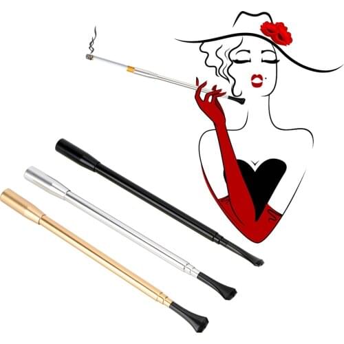 NICEYARD Cigarette Holder Smoking Pipe Retractable Portable Cigarette Accessories Womens long series Aluminum Alloy
