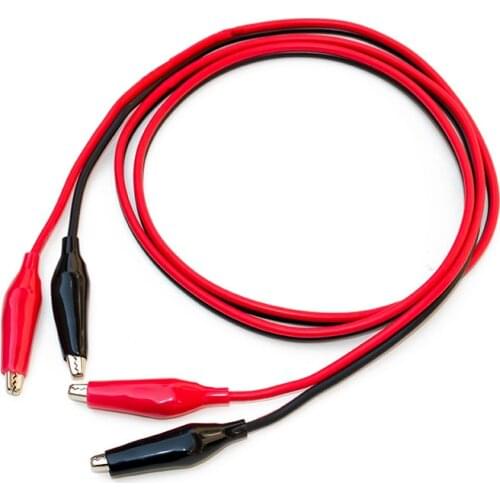 Double-ended Crocodile Clips Cable Alligator Clips Wire Testing Wire Red & Black Color Length 1M