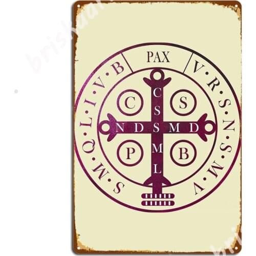 Saint Benedict Medal Metal Signs pub Plaques Wall Retro Tin sign Posters