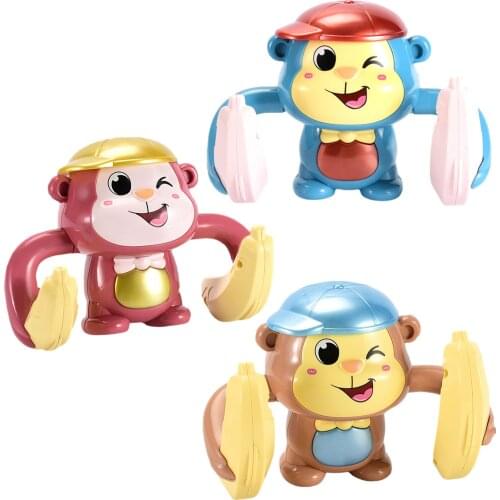 Newborn Baby Interactive Electric Rolling Monkey Toy Animated Musical Glow In The Dark Lighting Toys Monkey Model Funny Toys