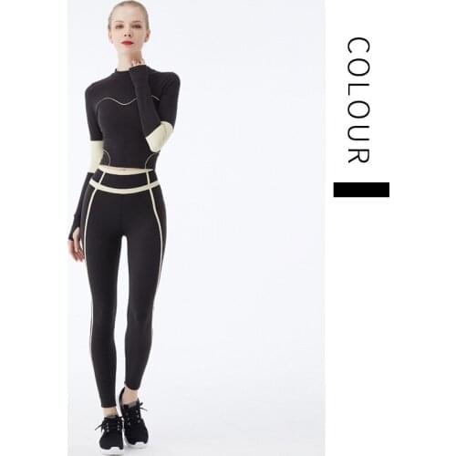 Stripe Mosaic, With cup, Running, Long sleeve Yoga suit, Jacket, Pants ,Gym,Fitness shirt，Tights，High elasticity，2021 new