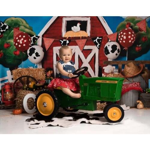 Red Barn Farm Photography Background Newborn Baby Backdrop Birthday Photocall Child Boy Photo Studio For Photo Shoot