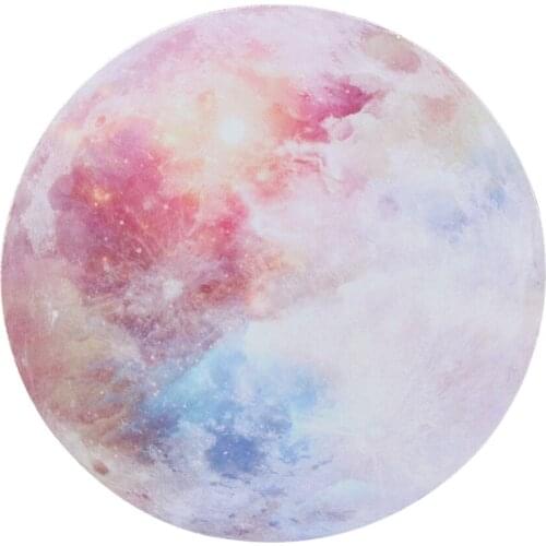 Cartoon Round Mouse Pad Planets Star Beautiful Mouse Non-Skid Rubber Decoration Mat Computer Earth/Venus/Moon Mouse Pad For Gift