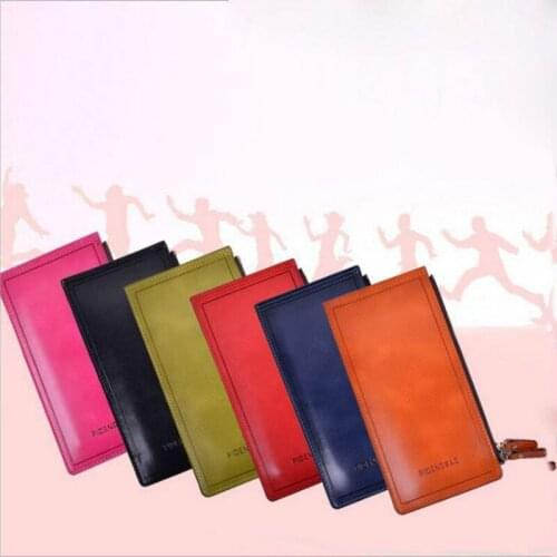 Fashion Women Wallet Purse Pu Leather Black Blue Zipper Ultra-large Long Thin Purse Cards Holder Lady Clutch Handbag