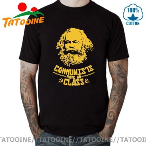 Karl Marx Communists Have No Class T Shirt For Man Unique Design Communism CCCP Marxism T Shirt Guys Punk Designer Streetwear