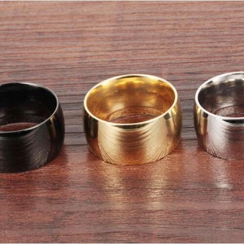 For Men and Women Wedding Party Anniversary JewelryNo fading 24k Classic Engage Wedding Ring12MM Ring 316L Titanium Steel Ring