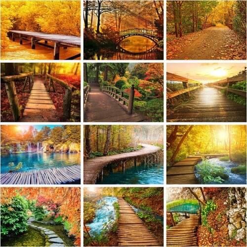 HUACAN DIY Diamond Painting Autumn Nature 5D Diamond Embroidery Landscape Mosaic Cross Stitch Tree Home Decor Craft Kit