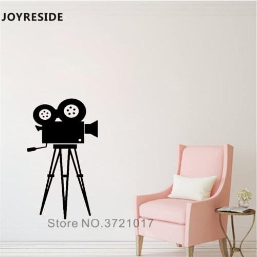 JOYRESIDE Camera Wall Decal Movie Cinema Wall Sticker Art Photo Vinyl Decor Home Livingroom Decor Interior Designed Mural A912