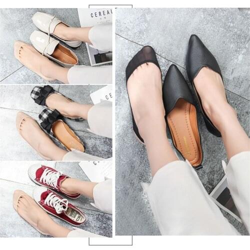 Ladies Fashion Simple Ice Silk Suspender Boat Socks Summer High Heels Invisible Boat Socks Broadband Sling Invisible Socks