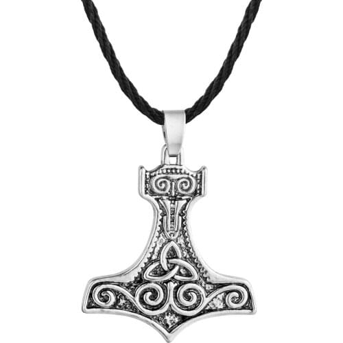 Vintage viking hammer pendant necklace Viking norse necklace Men gift