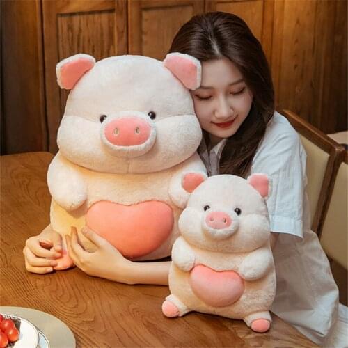 25-45cm Cartoon Cute Pig with Heart Plush Toys Stuffed Kawaii Animal Doll Soft Baby Accompany Pillow for Kids Girl Birthday Gift
