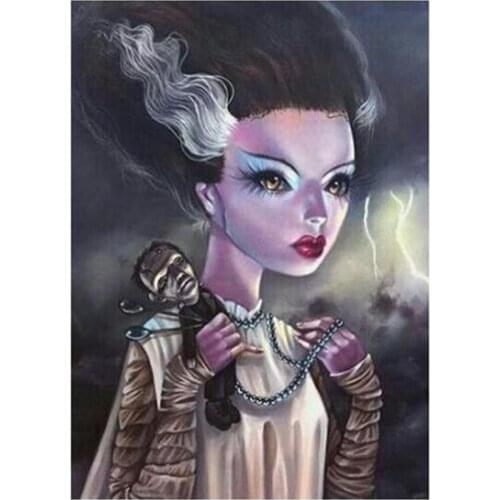 Full Square / Round Drill 5D embroidery "Cartoon Horror girl "DIY Diamond Painting Cross stitch Mosaic Home decor gift WG1074