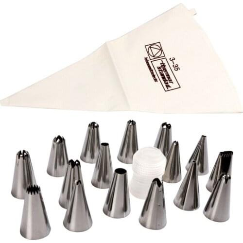 Practical Stainless Steel 16 Mouth Plus Converter And Decoration Bag Cookie Assortment Flower Decor Cake Bake-ware Icing Set