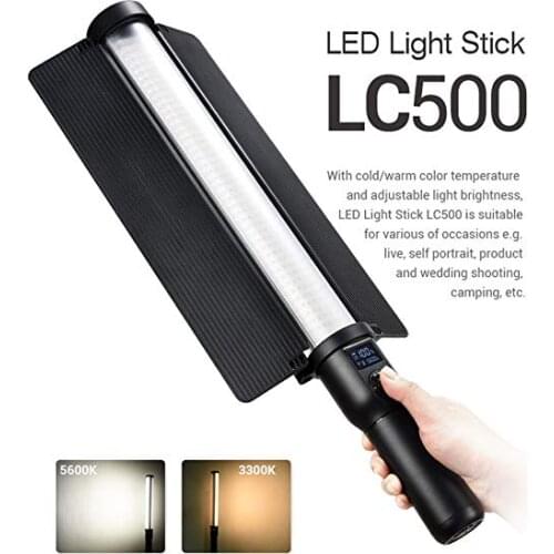 Godox LC500 Adjustable LED Light Lamp High Color Rendering Index long-lasting power supply for photography Studio Recording