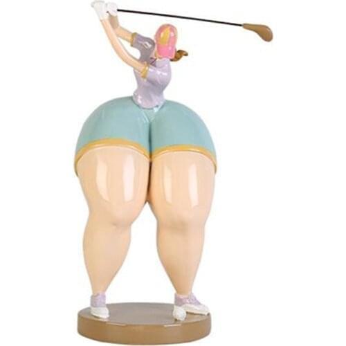 MODERN EUROPEAN GOLF BEAUTY SCULPTURE ABSTRACT BODY ART STATUE PLUMP GIRL FIGURINE HOME LIVINGROOM DECORATIO X3508