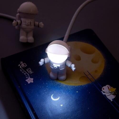 LED USB White Portable Flexible Night Light DC 5V Astronaut Tube Creative Laptop PC Notebook Reading Novelty Nights Lamp