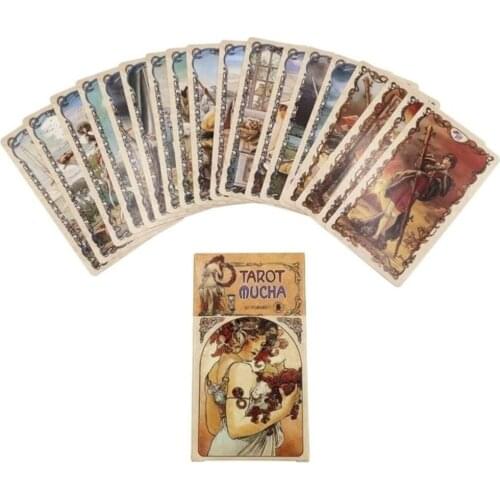 Tarot Mucha Tarot Board Game Toys Oracle Rider Waite Divination Prophet Prophecy Card Poker Gift Prediction Oracle