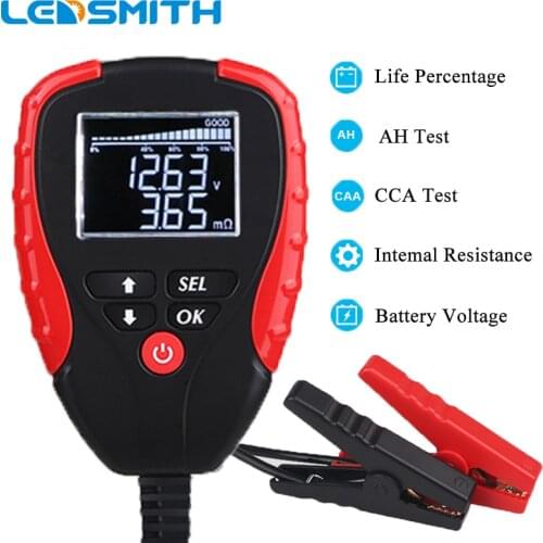 Digital 12V Car Battery Tester Automotive AH CCA Voltage Battery Life Percentage Battery Load Analyzer Vehicle Diagnostic Tool