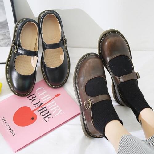 Japanese Student Lolita Shoes Woman Platform Mary Janes shoes Buckle Strap Cute Cosplay Uniform Woman Shoes Zapatos De Mujer