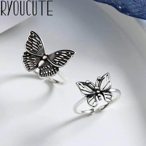 Vintage Punk Butterfly Rings for Women Men Fashion Retro Antique Finger Ring Fashion Party Jewelry 2020 NEW