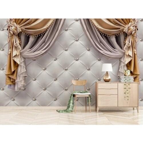 WDBH custom photo 3d wallpaper European curtain soft pack TV background painting home decor living room wallpaper for walls 3 d