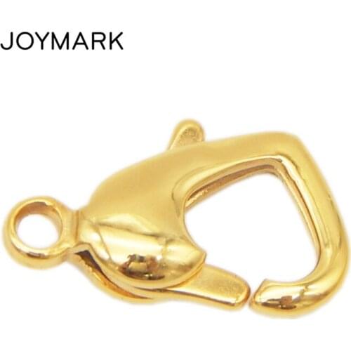 15mmx8mm Heart Shape Gold Plated Stainless Steel Lobster Clasps High Quality DIY Jewelry Findings Accessories BXGC-030