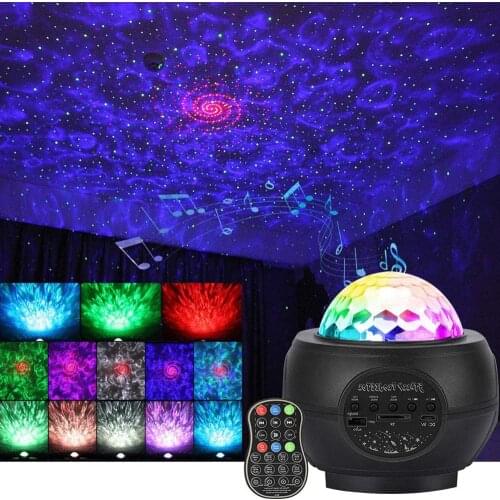 Star Projector Night Light, USB Galaxy Projector Sky Projector Night Light Nebula/Moving Ocean Wave with Bluetooth Music Speaker