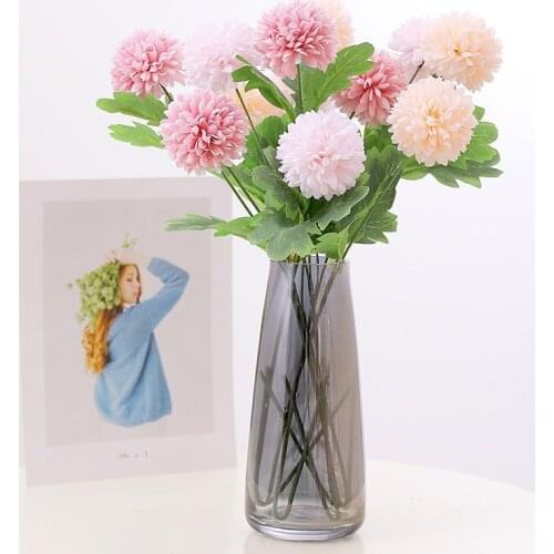 1Pcs 56cm Dandelion Flowers Plastic Artificia Flower Bouquet Vases Cheap Fake Flowers For Wedding Home Party Hotel Garden Decor