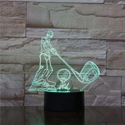 Golf Ball 3D Lamp Touch LED 7 Color Change Sensor Sport 3D Night Light Home Room Decoration Desk lamp Best Child Gift1612